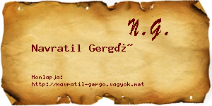 Navratil Gergő névjegykártya